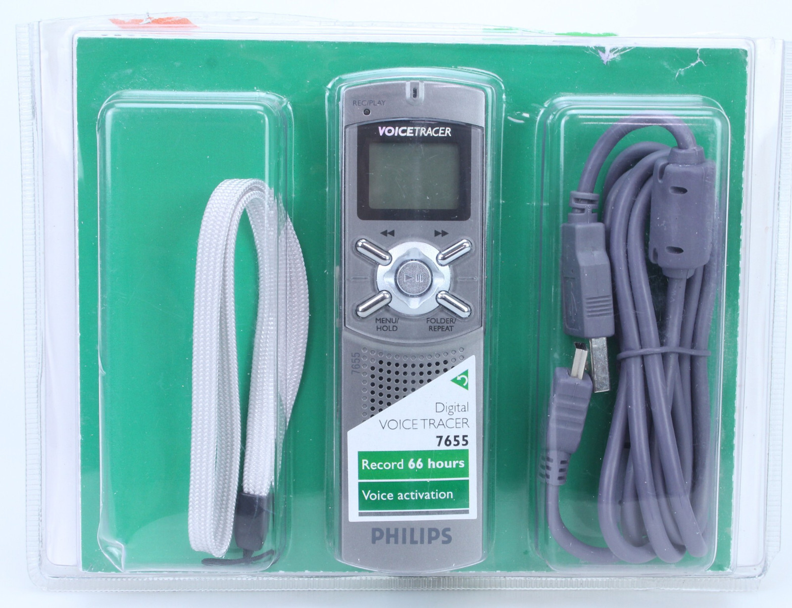 Philips 7655 dictaphone enregistreur numérique 8Go noir avec micro réduction bruit