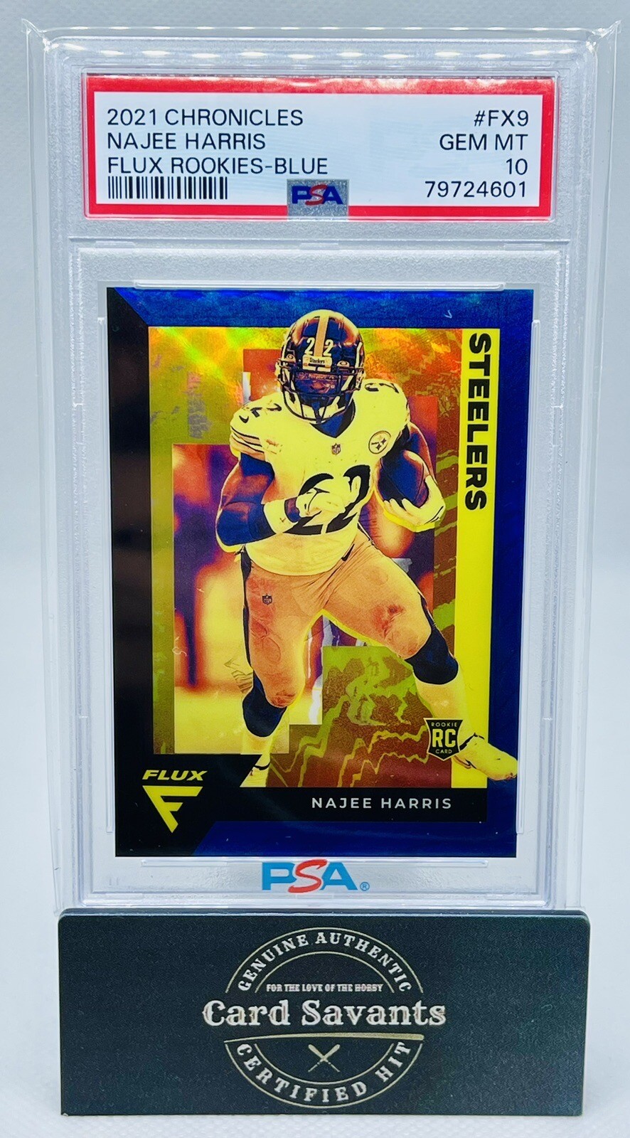 Najee Harris Panini Chronicles Flux Rookies #FX9 Blue