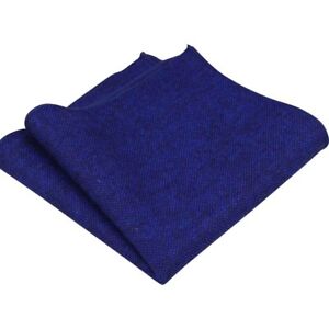New Dark Navy Blue Skinny Tweed Wool Tie /& Pocket Square Set Great Reviews UK.