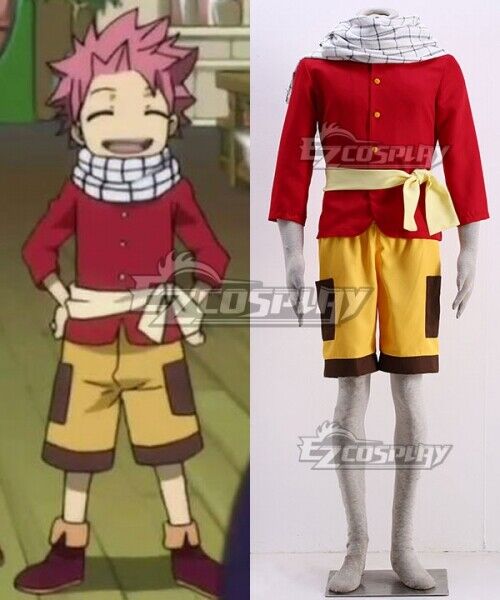 Fairy Tail Natsu Dragneel Cosplay Costume Black Suit 1nd