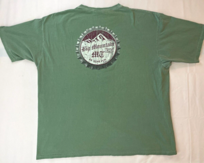 VTG Big Mountain Montana Shirt Mens 2XL Green Beer Snowboard Ski