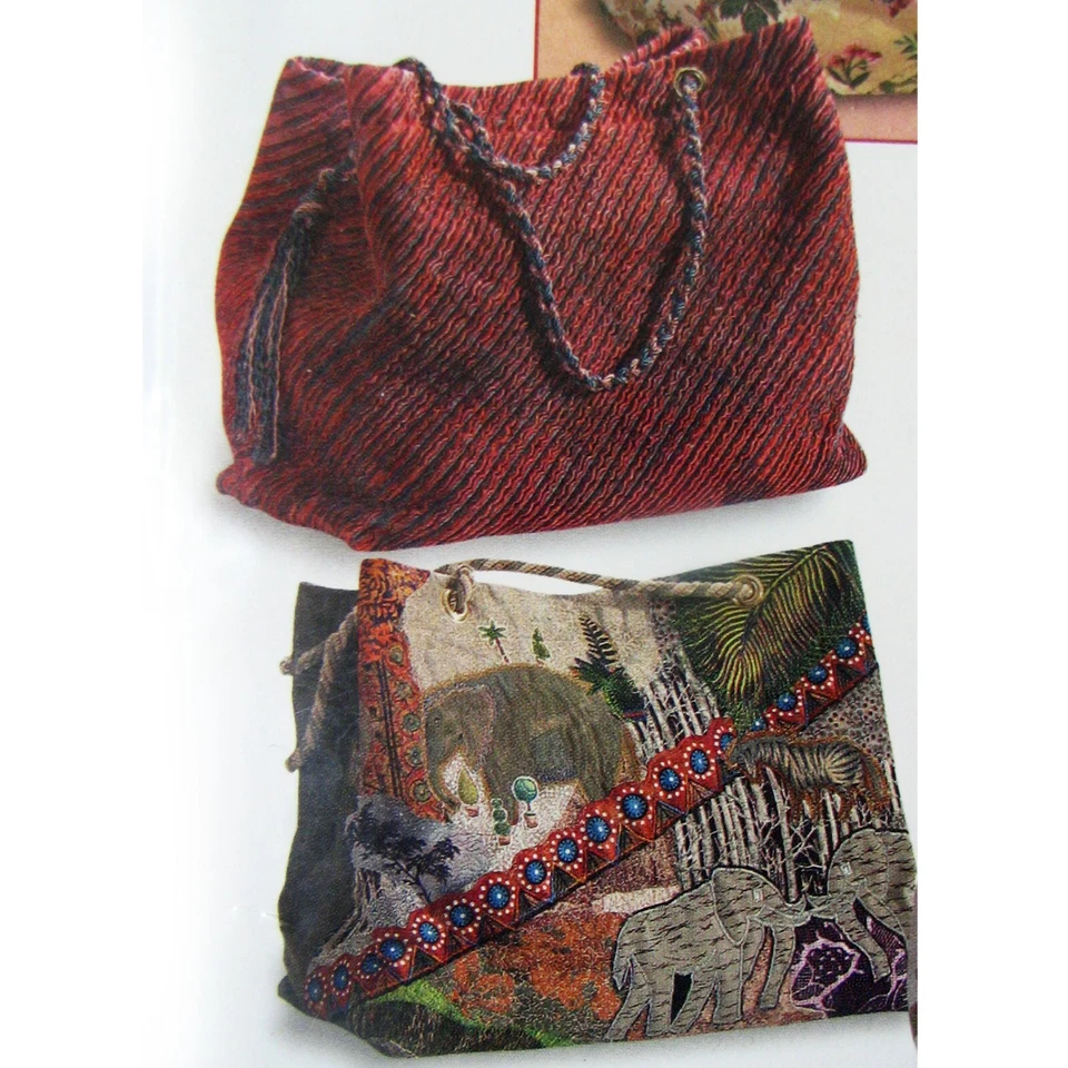 Rumbleford Big Bag Pattern 17-1/2"x15"x8" Piece Quilt Applique Embroidery & More - Image 3 of 4