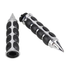 1 Pair 1" Black Motorcycle Bar End Hand Grips Handlebar For Harley Yamaha Suzuki
