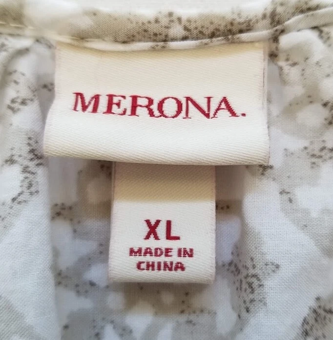 Туника блузка женская Merona очень большая XL многоцветная с узором пейсли рукава 3⁄4 хлопок - Изображение 4 из 4