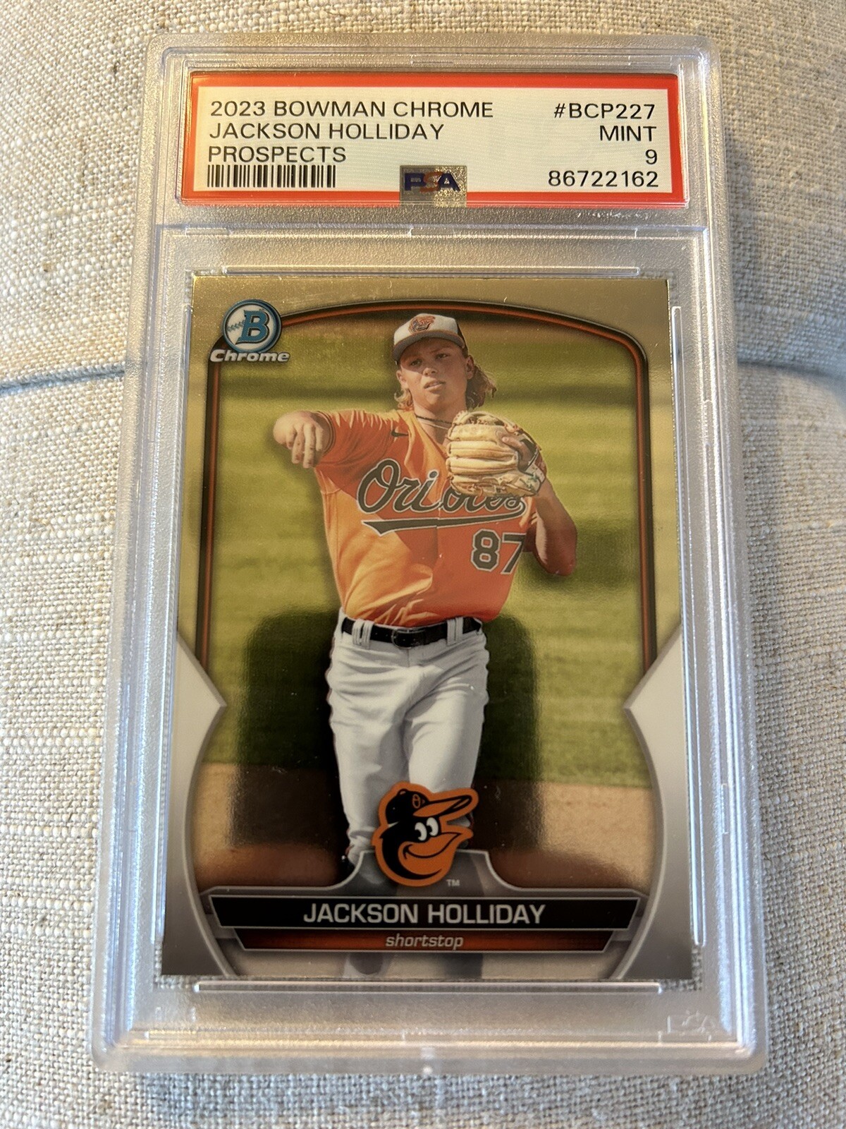2023 Bowman Chrome #BCP227 Jackson Holliday PSA 9 Prospects view 1