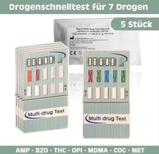 5x Drogenschnelltest - 7 Drogenarten: AMP BZO...