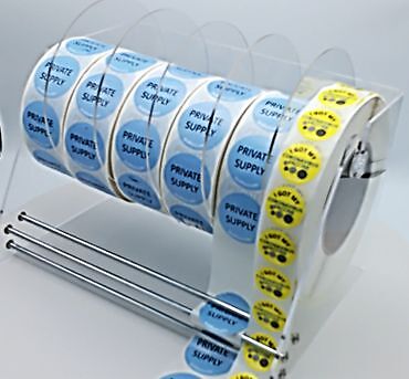 10 Inch, Heavy Duty Adjustable 6-Disk Label Dispenser, by Quality IZ - Picture 1 of 6