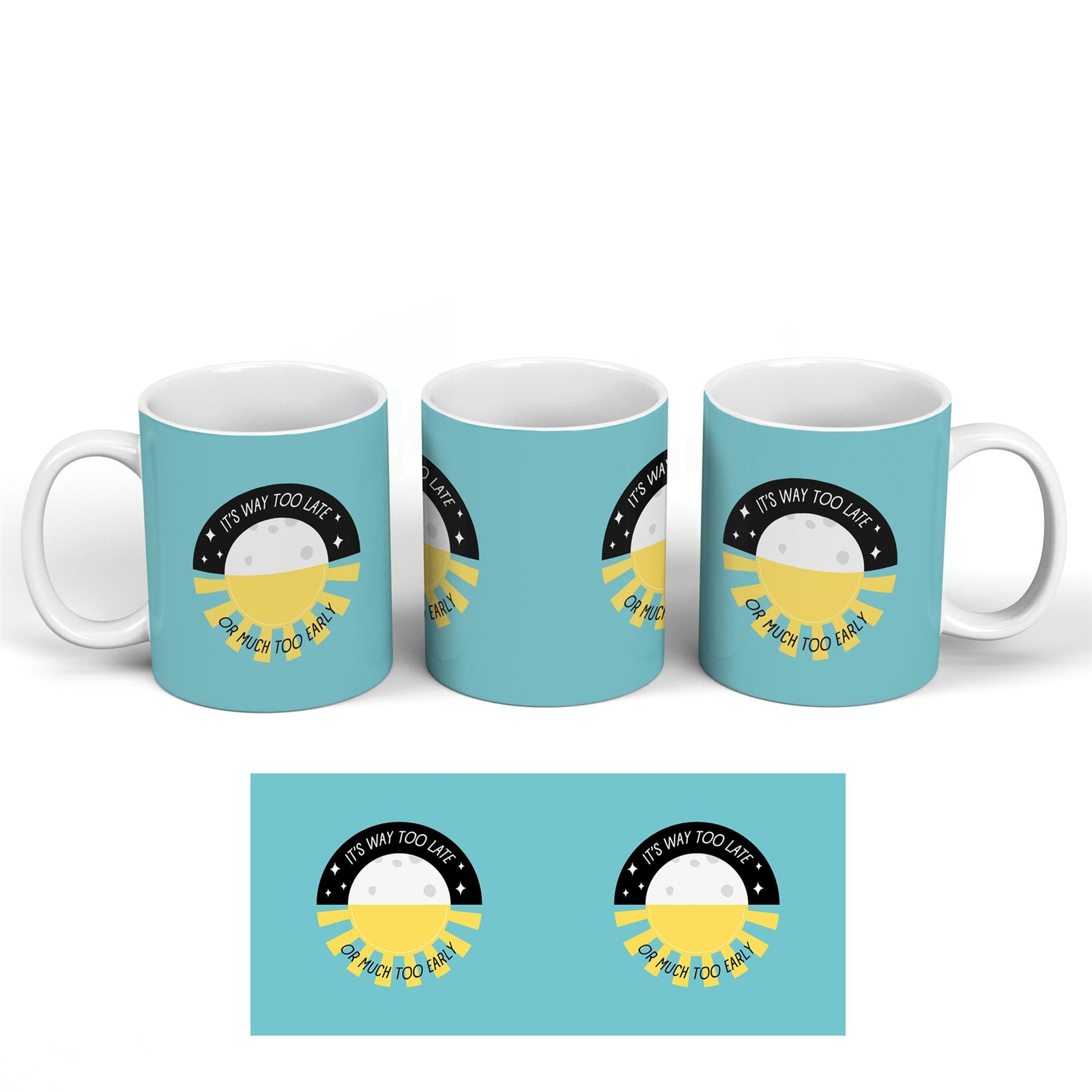 Way Too Late Sarcastic Humour Secret Santa Novelty Gift Ceramic Mug