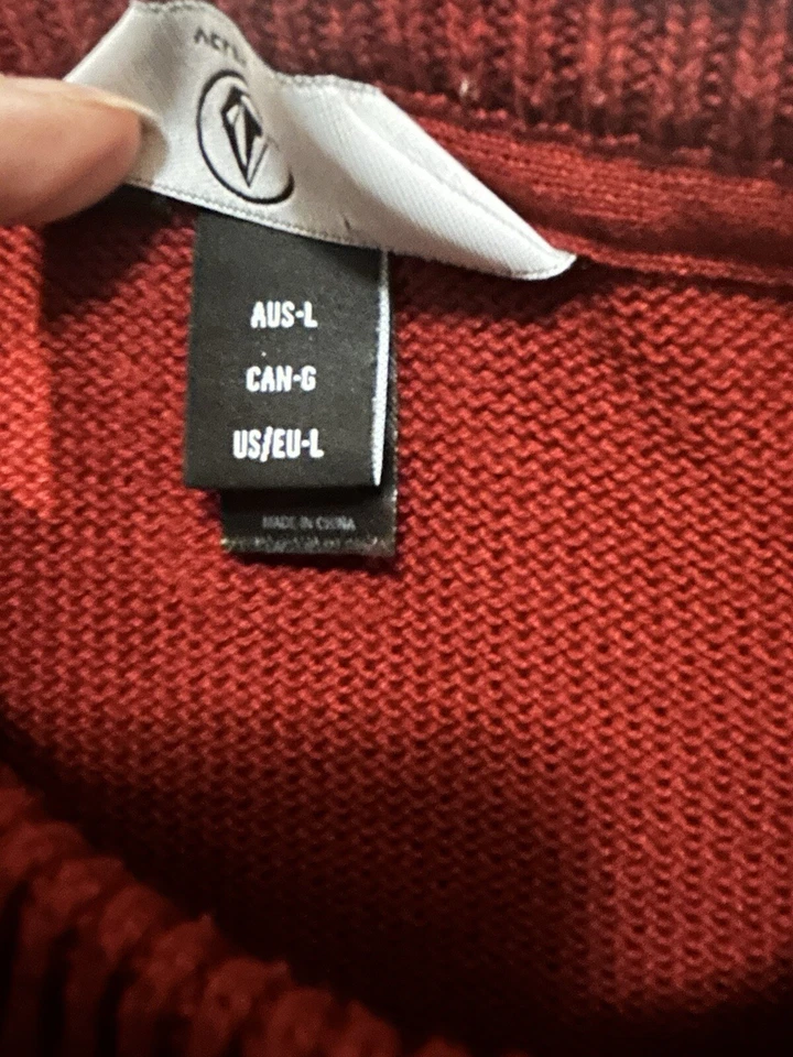 VOLCOM MEN'S LARGE BEER BEER BEER RED PULLOVER SWEATER Christmas SWEATER - Image 4 of 4