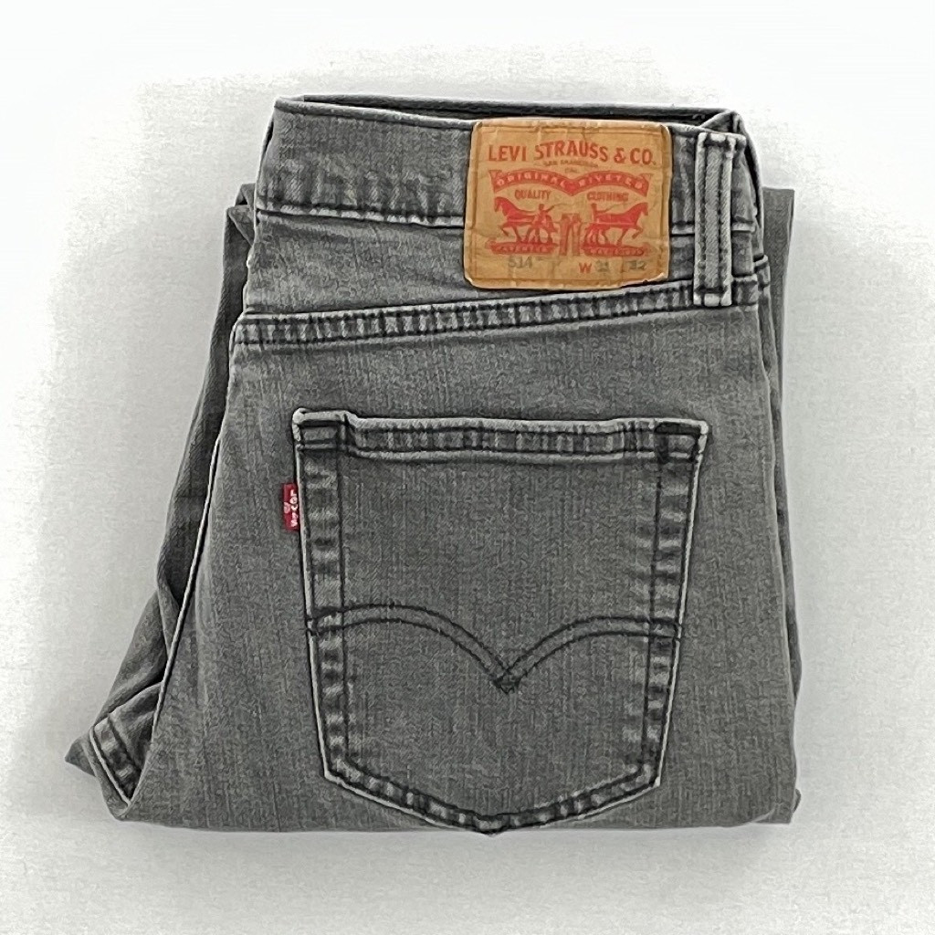 Levis Mens 514 Classic Straight Jeans Gray Pockets St… Gem