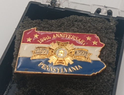 Pennsylvania 100th Anniversary Pin 1¼" x 1" ~ In Excellent Beautiful Condition!