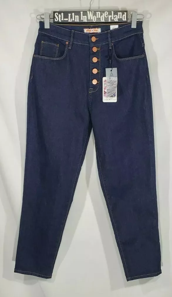 New Tommy Hilfiger Zendaya Sz 28 High Waist Ankle Crop Mom Jeans Runway Style