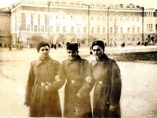 Vintage Snapshot Photo 1940s Three Handsome Military Sailors Men Portrait B W
