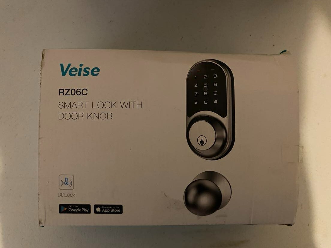 Veise RZ06C Keyless Smart Lock Deadbolt with Knob Handle Matte Black-image