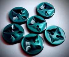 5/8" Spruce Green Star Design Craft/Clothing Buttons