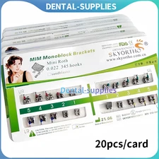 Dental Orthodontic MIM Monoblock Brackets Braces Mini Roth/MBT Hooks 022 345