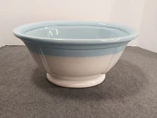 Vintage Pottery Bowl / Planter Light Blue And White