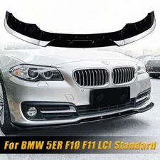 MP Style Front Bumper Spoiler Lip For BMW 5 Series F10 F11 LCI 14-17 Glossy Blk