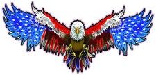 Attack Bald Eagle American Flag Decal