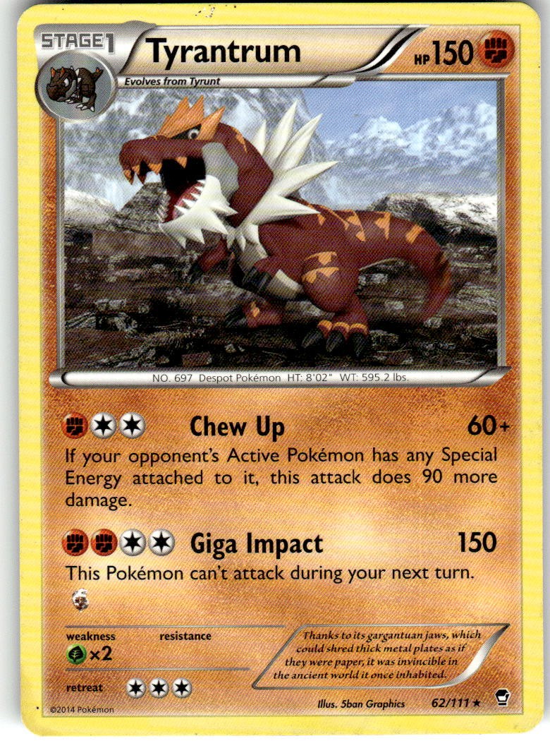 Tyrantrum Rare XY - Furious Fists 62/111 LP