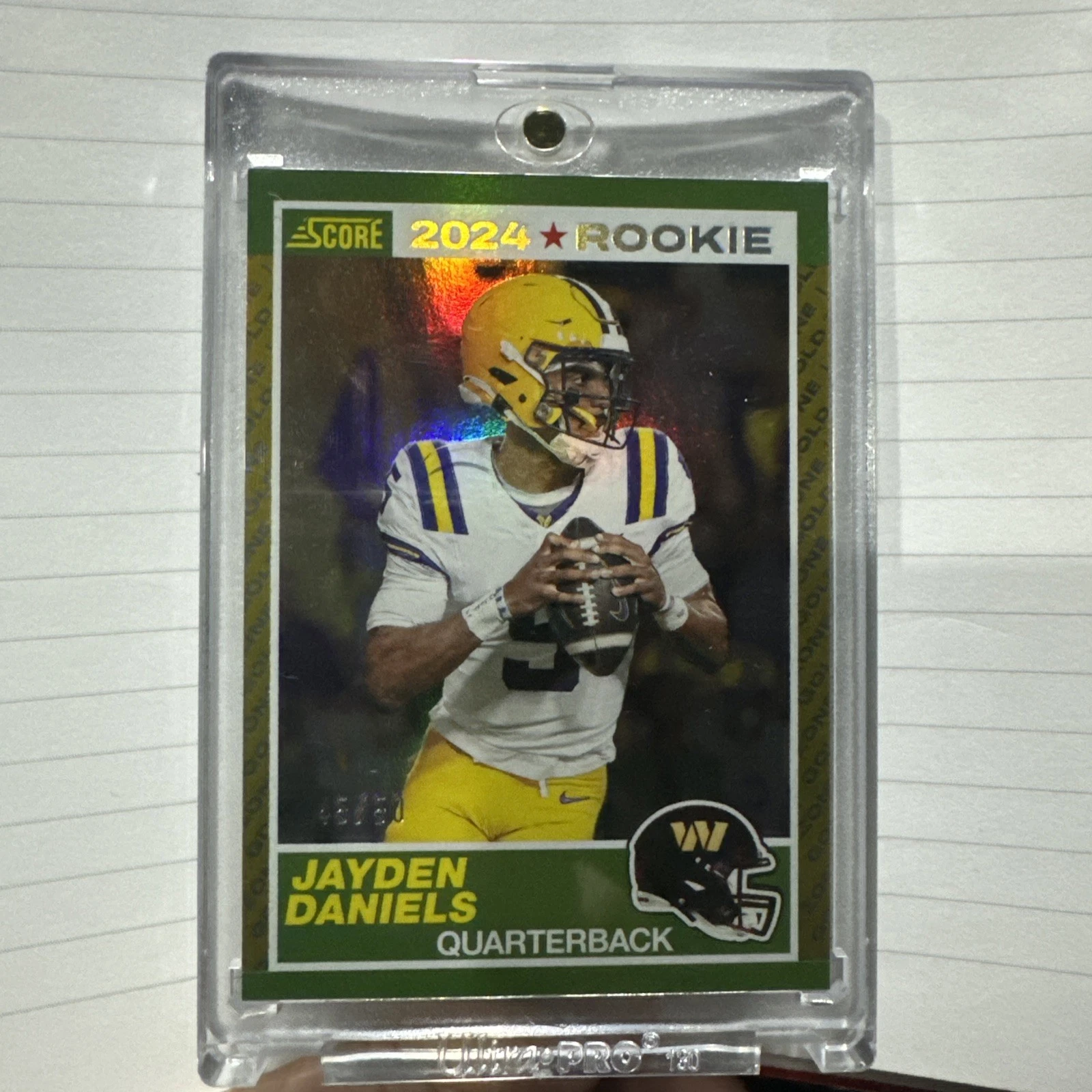 Jayden Daniels Panini Score 35th Anniversary Rookie #2 Gold Zone