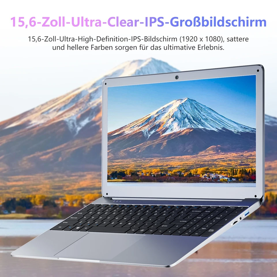 15,6 Zoll Laptop 12GB RAM 512GB / 1TB SSD mit Intel Quad-Core (bis zu 2.9Ghz) - Bild 4 von 4