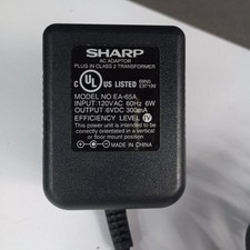 SHARP EA-65A Power Adaptor 6V 300mA AC/DC Adapter Charger