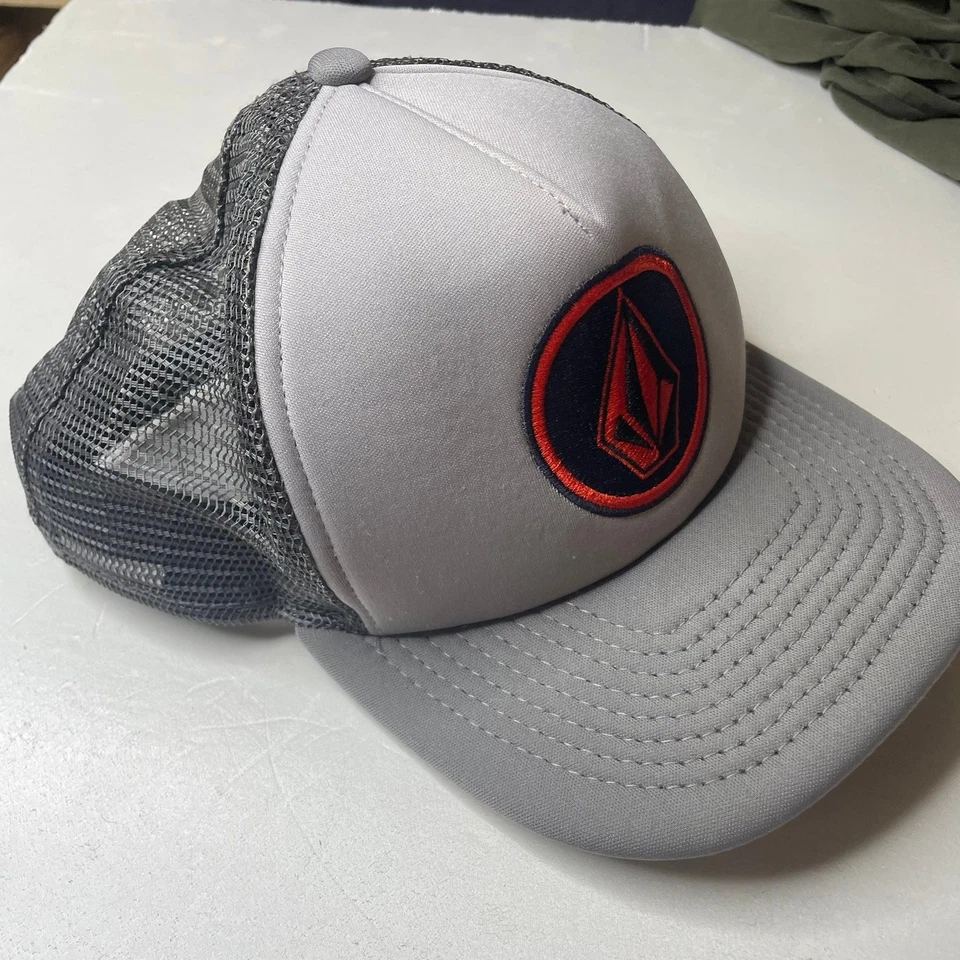 Volcom Mesh Trucker Hat Gray Red Logo One Size Fits Most New Era - Image 2 of 4