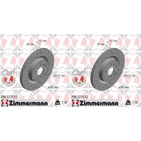 2X Zimmermann Sport Bremsscheiben 325Mm Gelocht Hinten Passend FüR Jaguar F-PACE