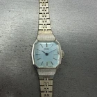 Seiko Watch Women 24mm Blue Dial Silver Tone READ!!! Manual 11-4899 Runs Vintage