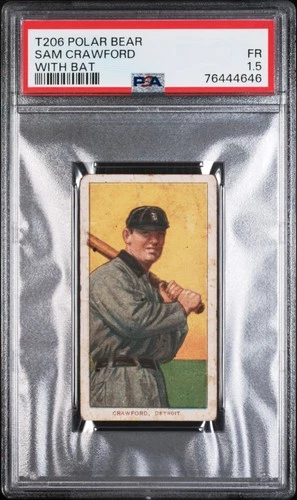 1909-11 T206 Polar Bear Sam Crawford With Bat PSA 1.5 New Label