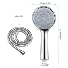 High Pressure Shower Head 5 Settings Handheld Shower Heads Spray 5 FT Hose / 