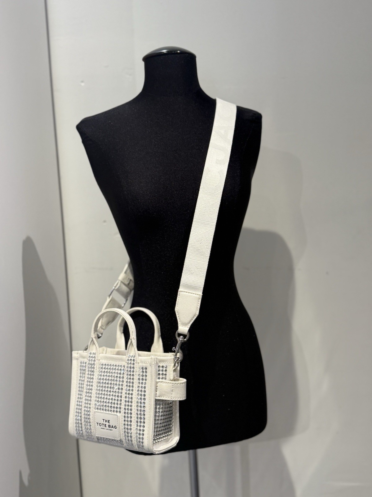 NWT Marc Jacob’s THE CRYSTAL CANVAS CROSSBODY TOTE BAG- White Crystal