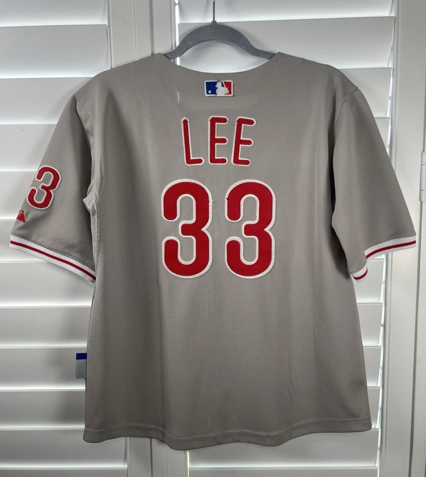 Camiseta de colección Cliff Lee #33 Philadelphia Phillies majestuosa juvenil niños XXL GRIS Foto 4 de 4