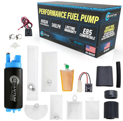 340LPH Fuel Pump w/ Installation Kit - E85-Compatible Automotive Performance, QF