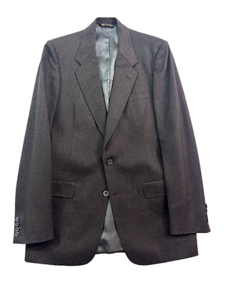 vtg Christian Dior 38L Brown Flannel Soft Tweed Blazer Jacket Sport Suit Coat