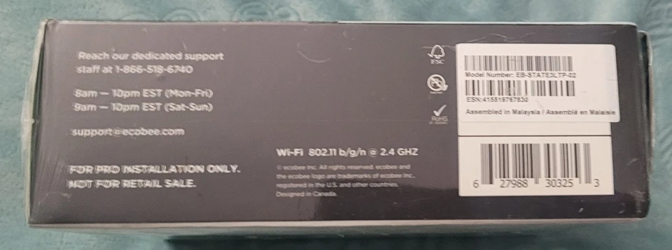 Ecobee 3 Lite Smart WiFi Thermostat Pro EB-STATE3LTP-02 SEALED Pro Ed New - Image 3 of 4