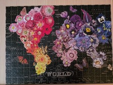 Galison 1000 Piece Jigsaw Puzzle - Full Bloom World Map