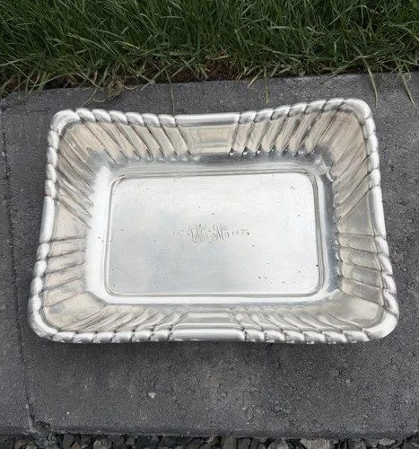 VINTAGE 1934 ESTATE REED & BARTON STERLING SILVER BREAD TRAY 506 Grams #304