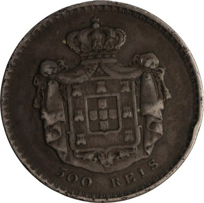 1841 Portugal .917 Silver 500 Reis Queen MARIA/ MARY II Scarce Coin