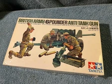 Tamiya 1:35 WWII British Army 6 Pounder Anti-Tank Gun, Model Kit NIB