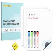 Magnetic Whiteboard for Fridge, 3 Pack Small Magnetic Dry Erase Boards with 4