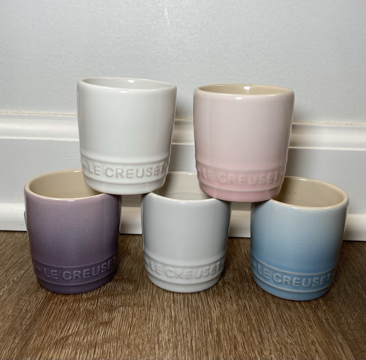 Set of 5 LE CREUSET 1.5oz Petite Tasse Tasting Cups Shell Pink