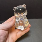 Vintage Fenton Bear Figurine Aquamarine Heart March Birthstone Paperweight