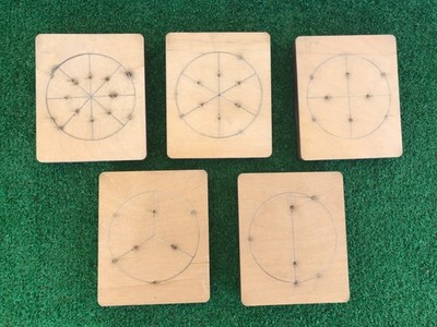 Lot of 5 Ellison ACCU-CUT 5x6 Die Cut Blocks Circle 1/2 1/3 1/4 1/6 1/8