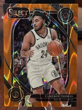 2024-25 Panini Select Cameron Thomas Courtside #225 Orange Tectonic Prizm Nets