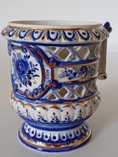 Teeglashalter im russischen Stil  GZHEL Souvenirbecher Filigrantechnik Porzellan