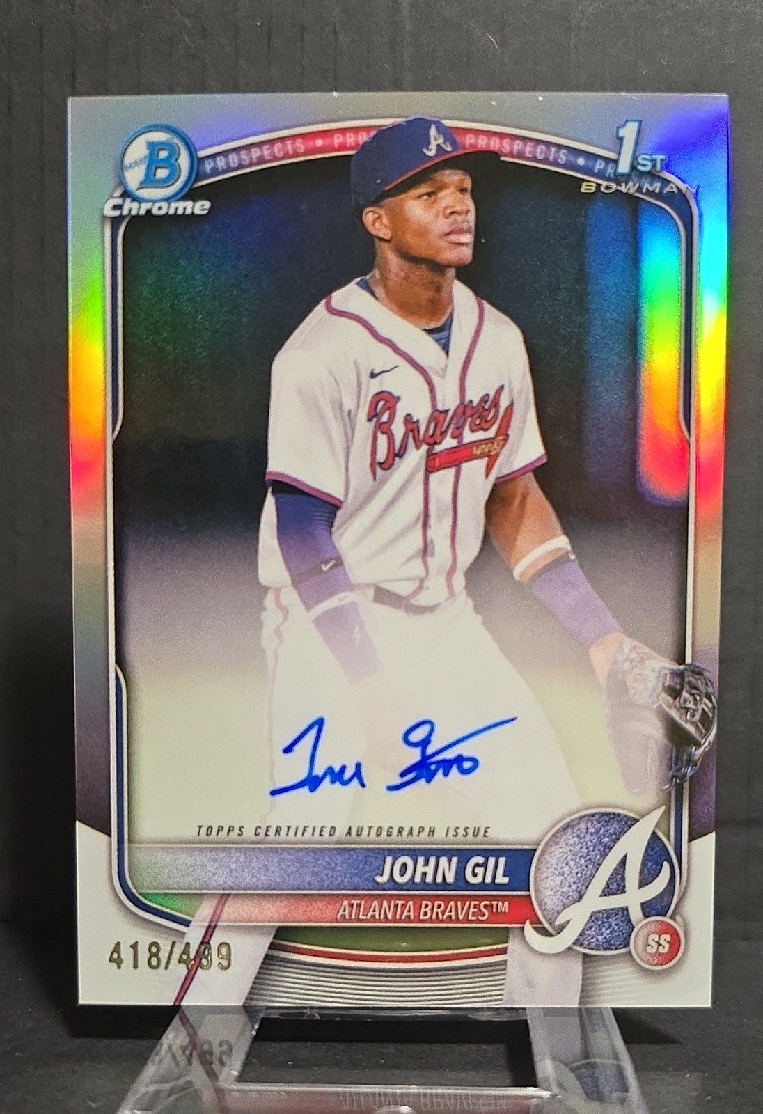 2025 Bowman Chrome - Prospect Autographs John Gil #CPA-JG Refractor 418/499 1st