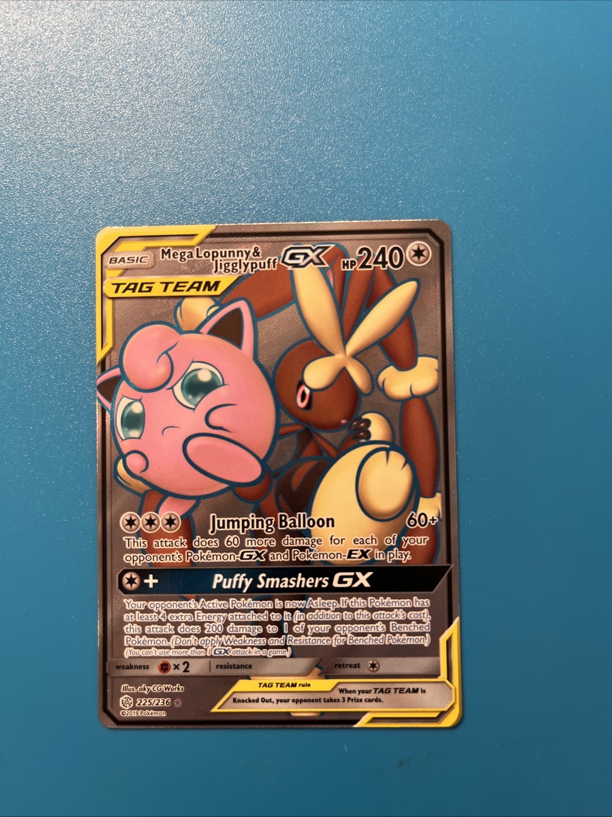 Mega Lopunny & Jigglypuff GX 225/236 Cosmic Eclipse NM Full Art