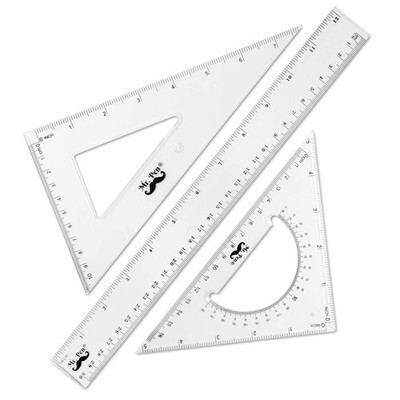 Triangle Ruler,Protractor, Math Set - 3 Pack,Square Ruler,Protractor forGeometry